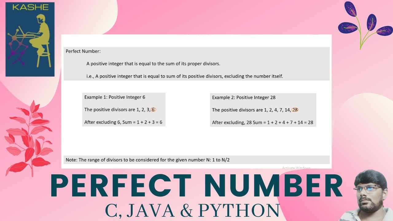 Perfect Number Check in C, Java and Python - YouTube