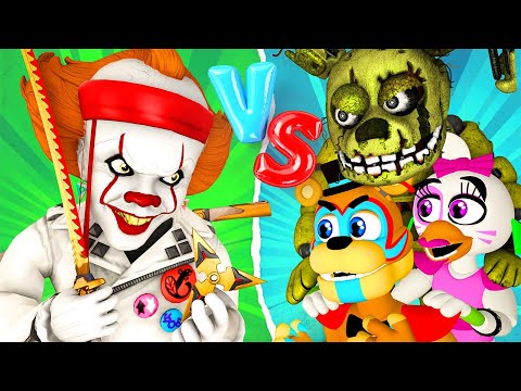 GLAMROCK SPRINGTRAP vs PENNYWISE - The Movie (BURNTRAP 3D ANIMATION FNAF: Security Breach Cartoon)