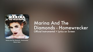 Marina - Homewrecker (Official Instrumental + Lyrics on Screen / Karaoke)