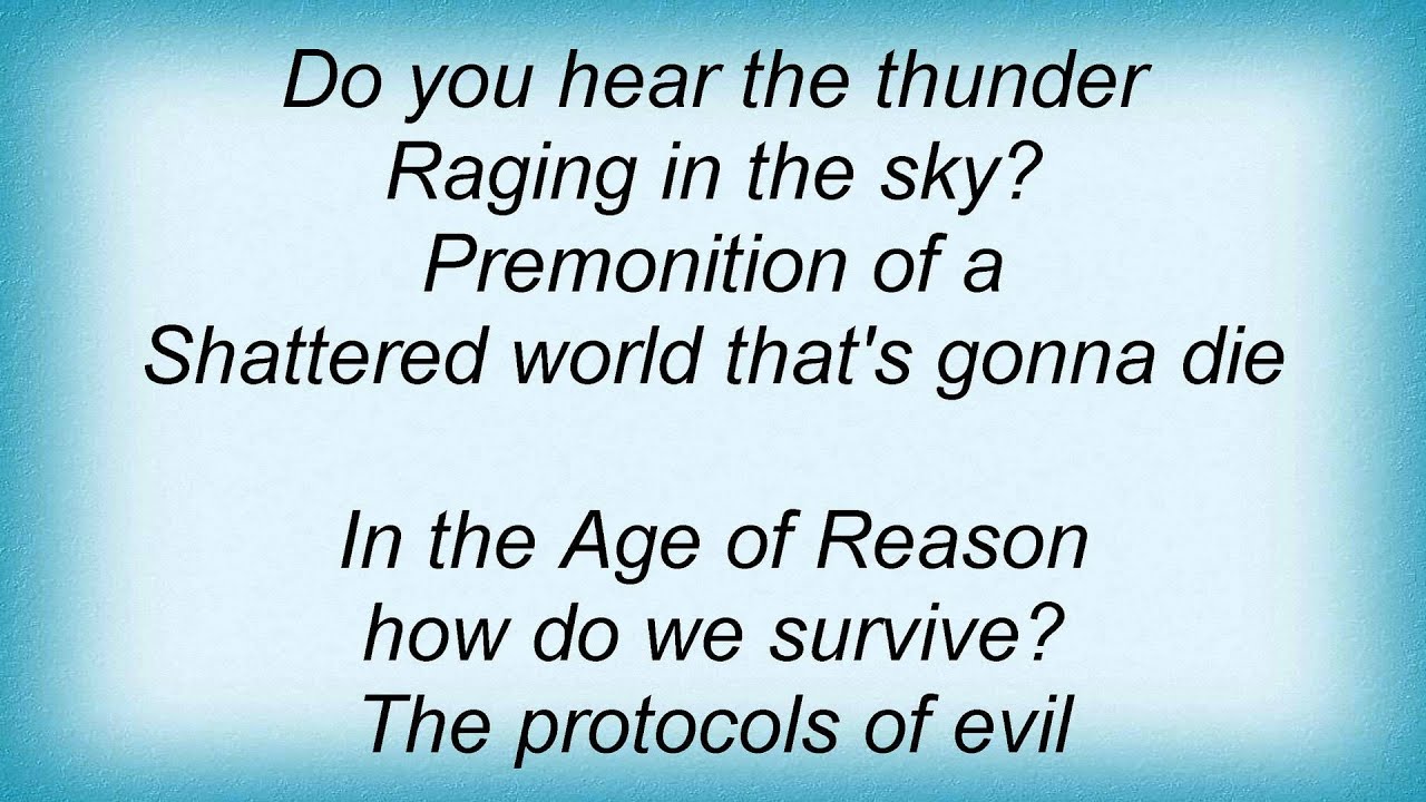 Black Sabbath Age Of Reason Lyrics YouTube