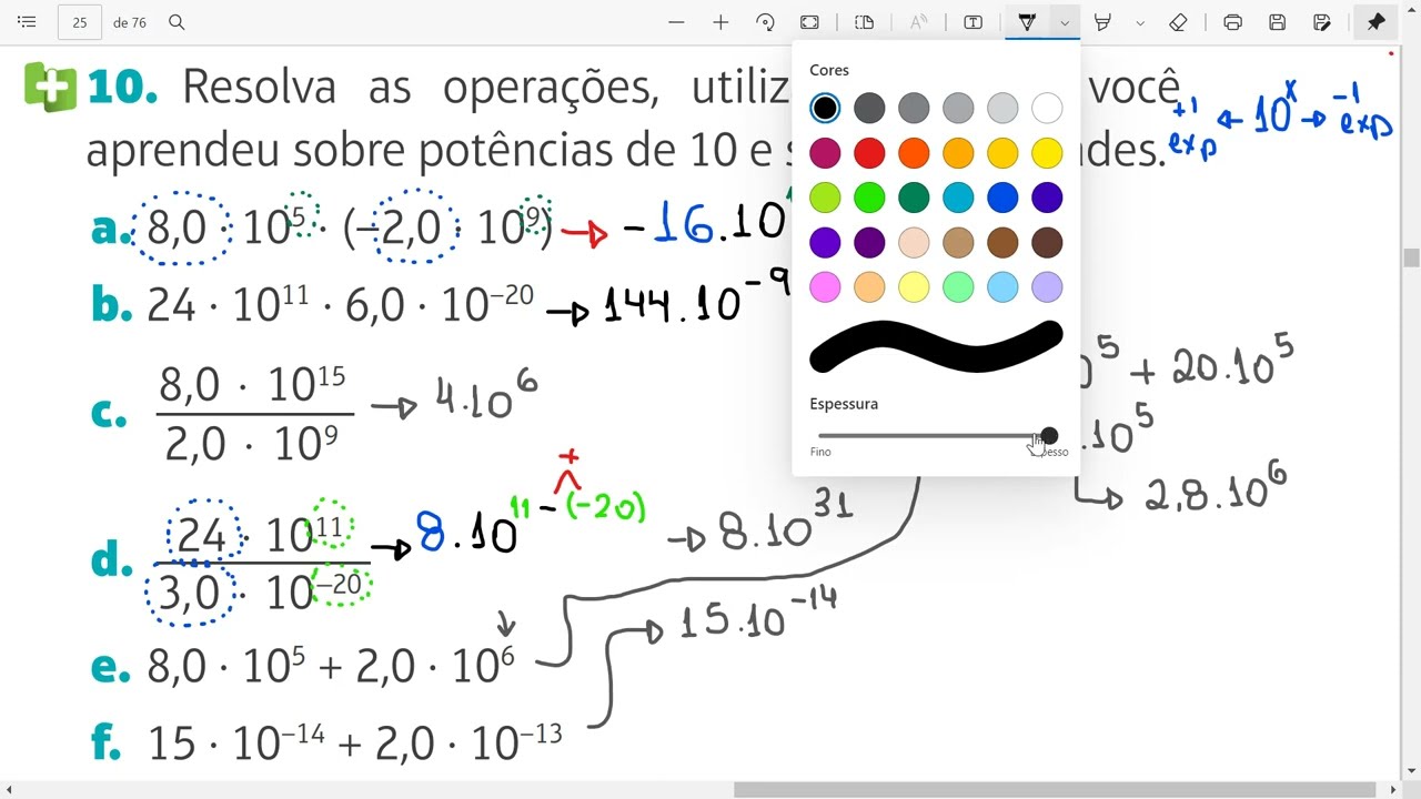 Operações com potências