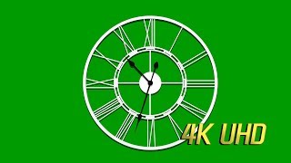 4K Analog Clock Free Green screen footage