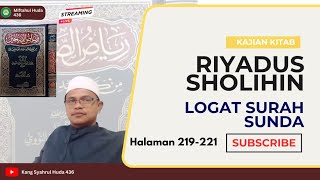Riyadhussholihin Halaman 219-221 Hadits ka 1018 Neraskeun Babul Hatsi 'ala Suwarin..