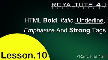 HTML Tutorial in Hindi/Urdu - Part 10 (HTML Bold,Italic,Underline,Emphasize And Strong Tags)