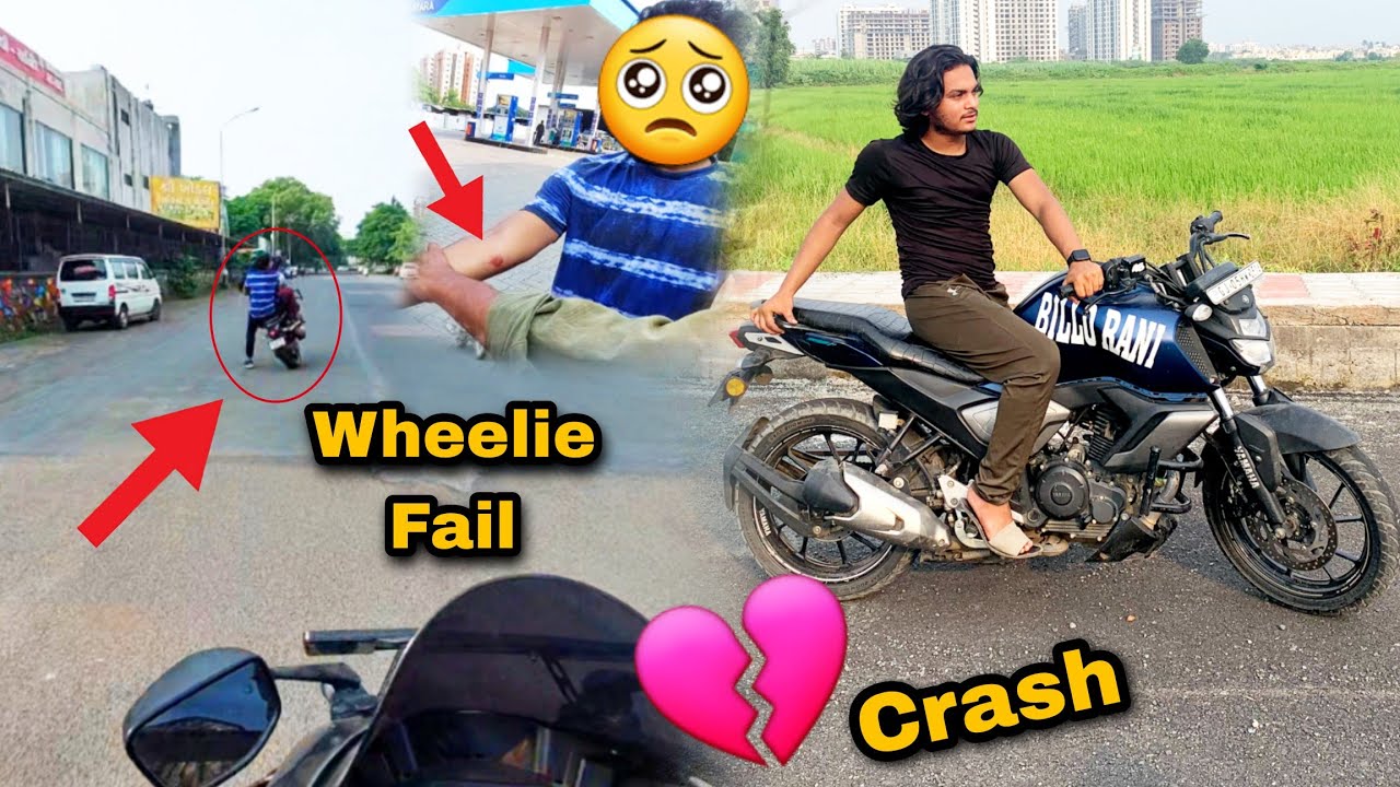 STUNTS CRASH😭Wheelie Fail🤕Billorani Total Lose | Surat Motovlog