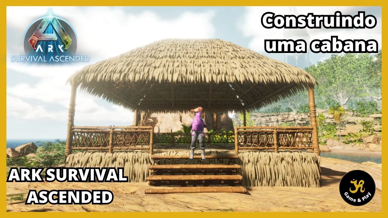 Como construir uma casa de PALHA simples, mas bonita no ARK SURVIVAL ASCENDED! #arksurvivalascended