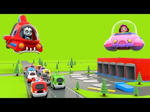 Pinky and Panda Play with Car Garage Toys