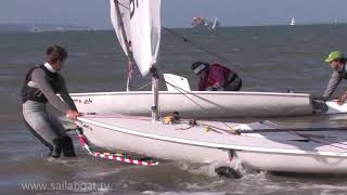 How to sail  Beach launching a single handed boat