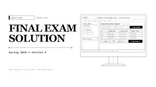 Solving Final Exam Questions: Spring 26