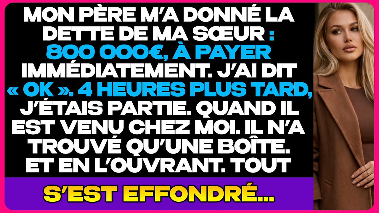Mon père a frappé à ma porte à 8 heures du matin, une chemise à la main, et m'a ordonné de verser 800 000 euros pour la dette de ma sœur avant midi. "La famille passe avant tout", a-t-il dit,...