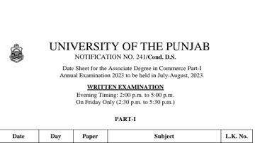 Adc Part 1 date sheet 2023 || Adc part 2 date sheet 2023 ||Bcom date sheet 2023 || punjab university