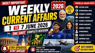 1 to 7 June 2026 Weekly Current Affairs | National &amp; International News