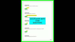 ACCUPLACER Math Exam Questions 2026 Latest Practice Test with Answers to Pass Fast