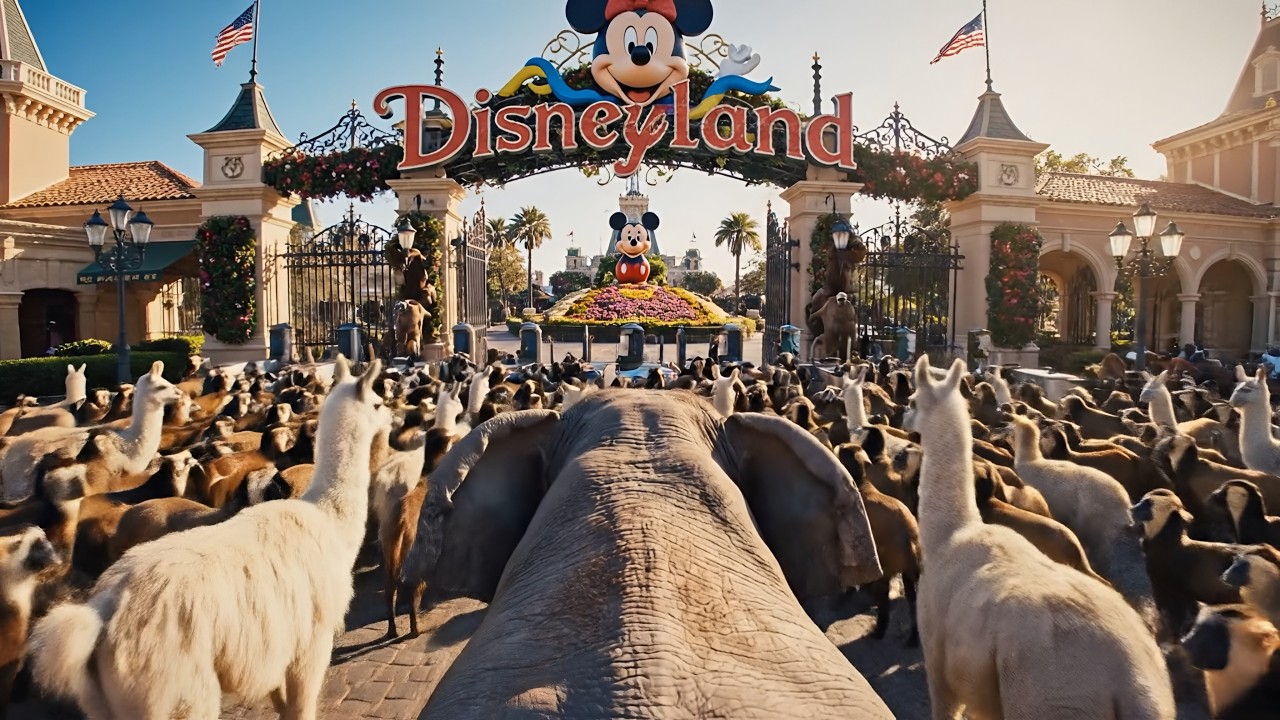 Animals Took Over Disneyland on Christmas Day ! Real 4K Holiday Chaos