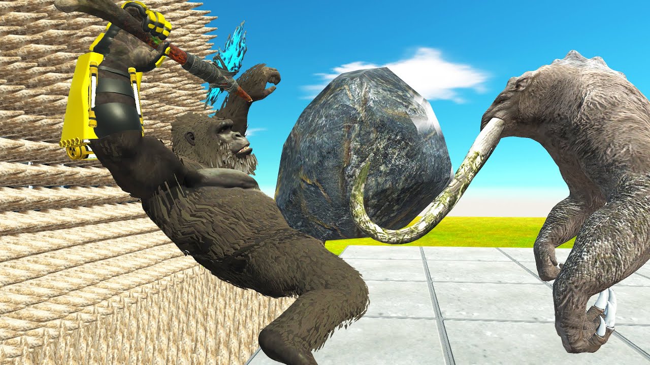 TITANUS BEHEMOTH PUSHES MONSTERS INTO SPIKES - Animal Revolt Battle Simulator