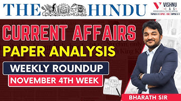 November 4TH WEEK CURRENT AFFAIRS VISHNU IAS ACADEMY