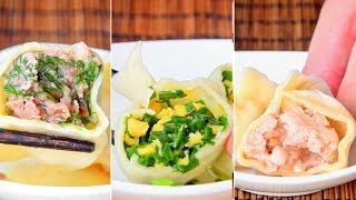 Dumplings, 3 ways, North Chinastyle from scratch (猪肉大葱/牛肉茴香/韭菜鸡蛋)