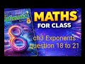 Class 8th New R.S Aggrawal ch3 Exponents introduction and EXERCISE 3(A) question 18 to 21