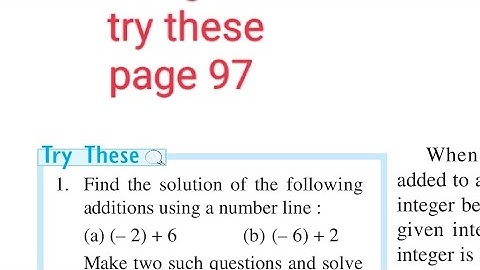 class 6| chapter 6|English explanation | NCERT| integers| try these page 97|