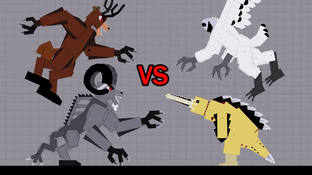 All Matches of THE GOAT MONSTER with monsters in 99 night in the forest - People Playground