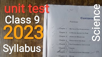 Class 9 unit test syllabus 2023 SEBA board Science