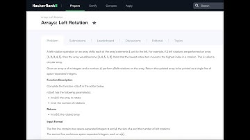 HackerRank | Arrays | Left Rotation