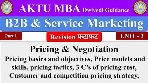 4| Pricing basics, 3 C of pricing, Pricing tactics, pricing model, B2B Marketing & Service Marketing