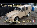 Citroën 2cv azu 250 restoration restauratie repair re réparation des dommages causés par le feu .