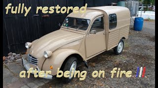 Citroën 2cv azu 250 restoration repair re réparation des dommages causés par le feu . #classiccars