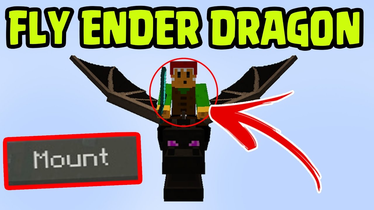 HOW TO RIDE ENDER DRAGON on Minecraft Pocket Edition!! RIDING ENDER