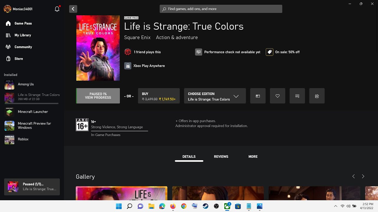 LTTP - Life is Strange: True Colors - Play your part. (Game Pass