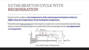 CHAPTER 5  THE BRAYTON CYCLE  WITH REGENERATION PART 1