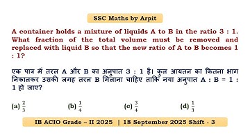 A container holds a mixture of liquids A to B in the ratio 3 : 1. What fraction of the total