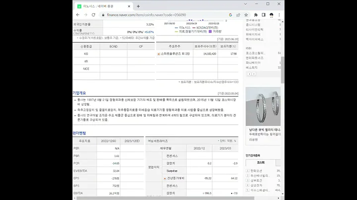 056090이노시스 주가 전망 및 차트 분석