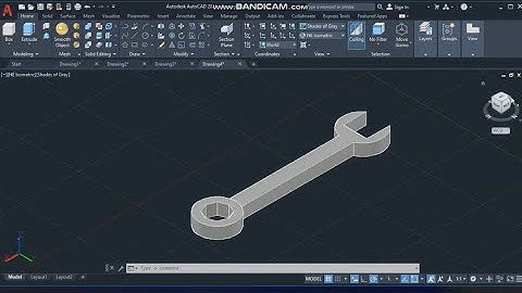 AutoCAD 3d tutorials: how to create 3d combination spanner in AutoCAD