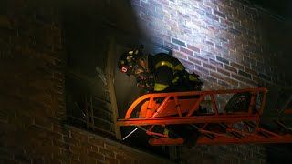 *Early Arrival* Battalion 10 Battles ALL-HANDS 10-77 FIRE in East Harlem Housing Project [ Box 1291]