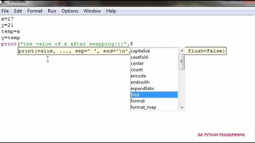 PYTHON PROGRAM TO SWAP TWO VARIABLES
