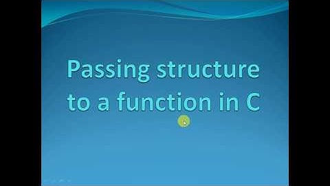 Structure in C | Passing structure as parameter to the function | part 6