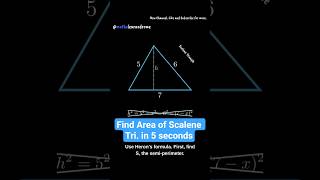 Find Area of Scalene Triangle in 5 secs 🤯 (Without Height) #MathHacks #Geometry #ExamTips#MathShorts