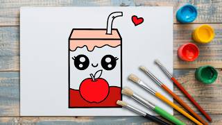 How to Draw a Cute Apple Juice Box & Easy for Kids How to Draw a Cute Apple Juice Box & Easy for Kids