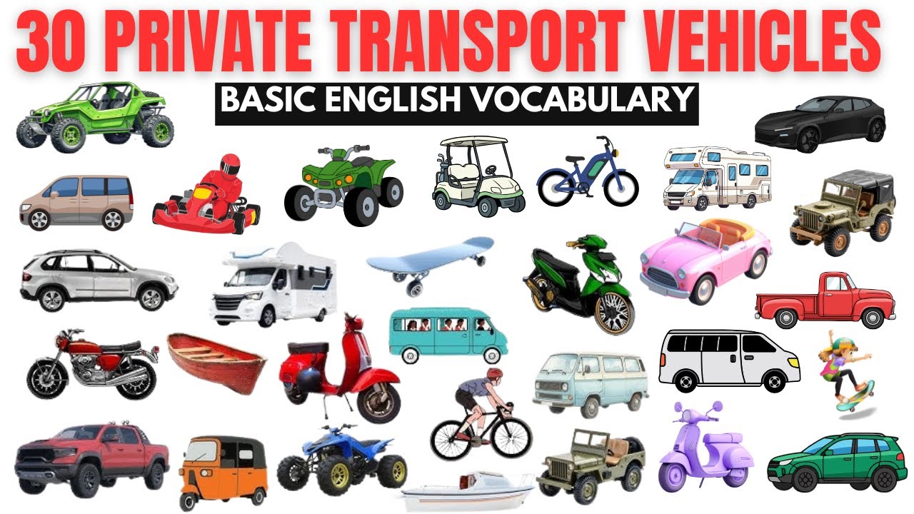 Частный транспорт 🚗 | Транспорт для детей | Названия транспортных средств | Развлекательное обучение