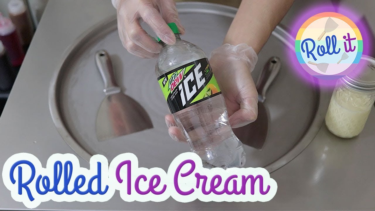Mountain Dew Ice Rolled Ice Cream | Made with Mtn Dew Ice Flavor and Vanilla | Asmr Scratching