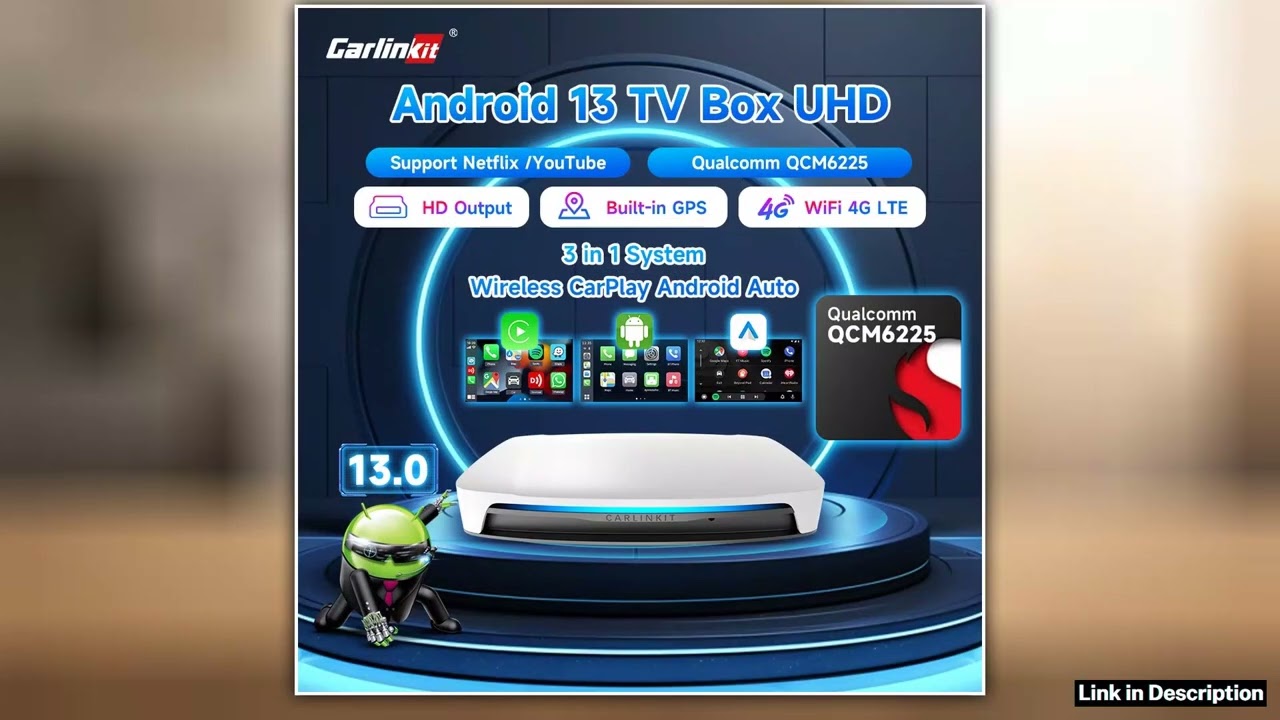 128g Carlinkit Ai Box Android 13 Wireless Carplay HDMI Output Wireless Adapter Android Auto Car