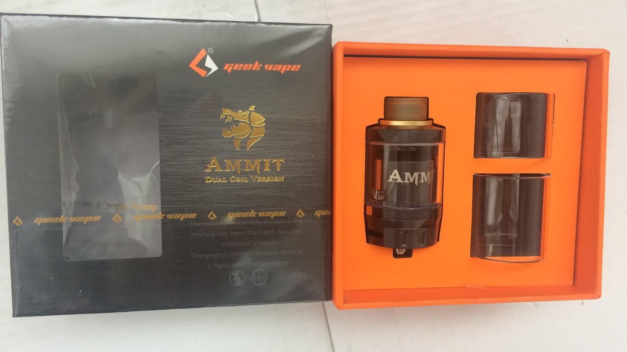 Geekvape AMMIT Dual coil RTA BLACK - YouTube