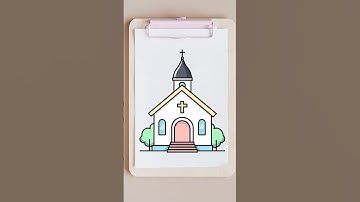How to draw a church | Step by step drawing tutorial