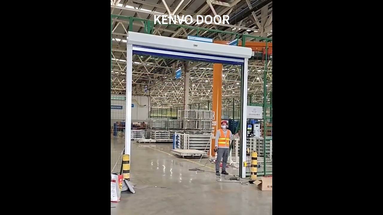 PVC Fabric High Speed Rolling Up Door for warehouse in machinery factory