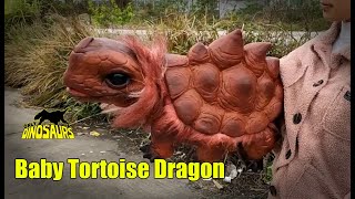 Baby Dino Puppet Little Turtle Dinosaur Just Born From An Egg.