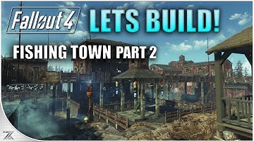 Fallout 4 Far Harbor - Lets build Longfellows Cabin Part 2 | Fishing Town