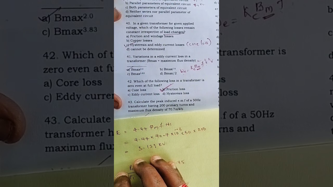 The LIGHT coaching centre Palvoncha...test ID 701... Transformers ...41 to 44 mcqs