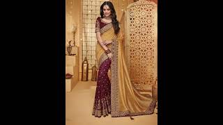 amazon designer heavy work, bridal sarees affordable price...